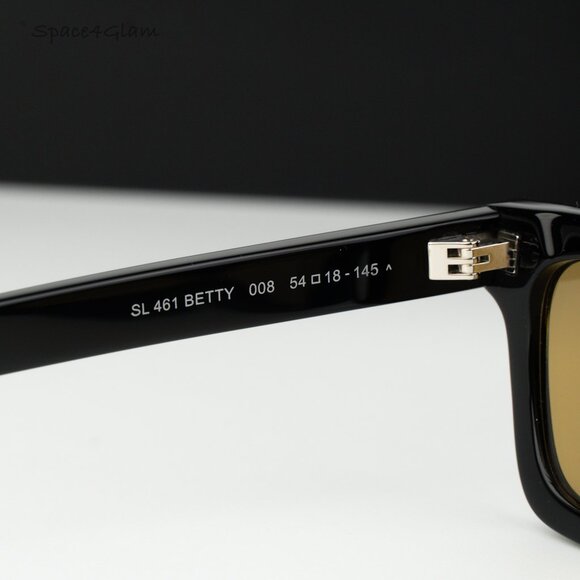 Saint Laurent Women Sunglasses Black Yellow Rectangle SL461 BETTY 008 BRAND NEW